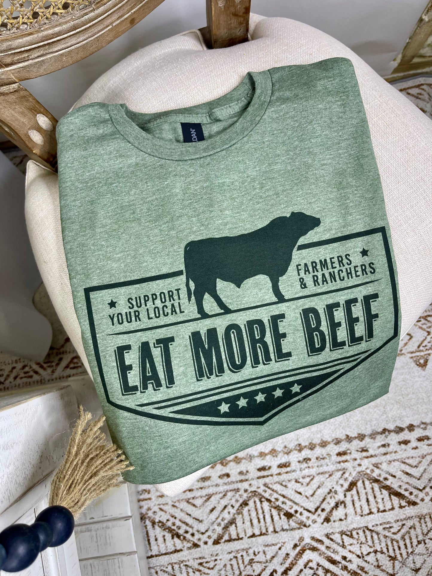 Support Your Local Farmers & Ranchers – Eat More Beef Graphic Tee