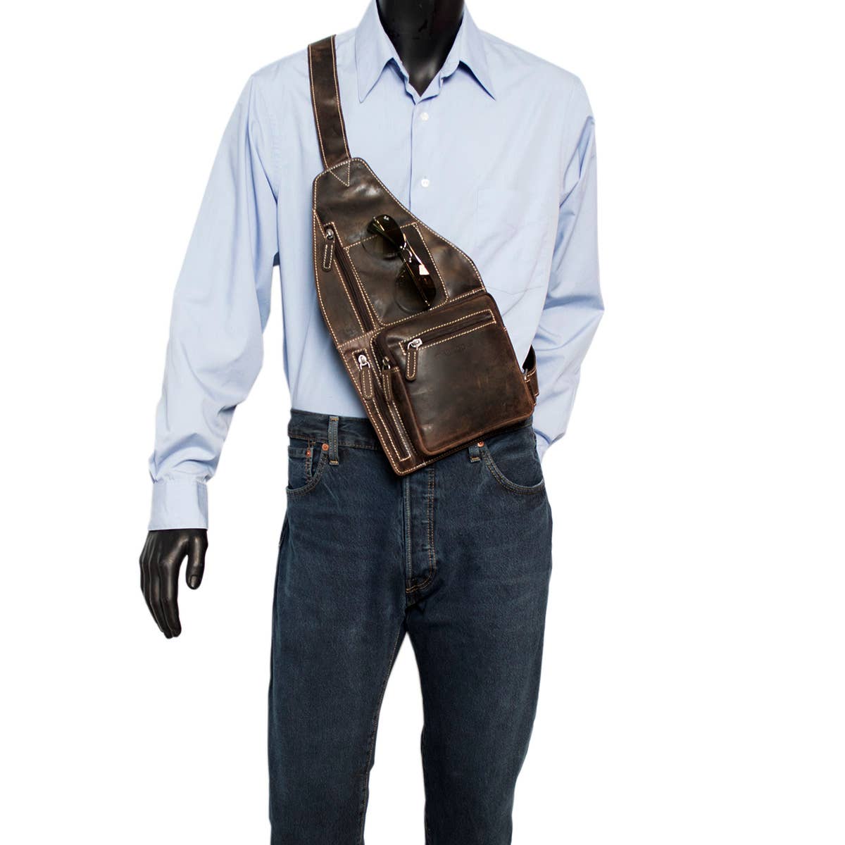 Buffalo Leather Crossbody Shoulder Bag