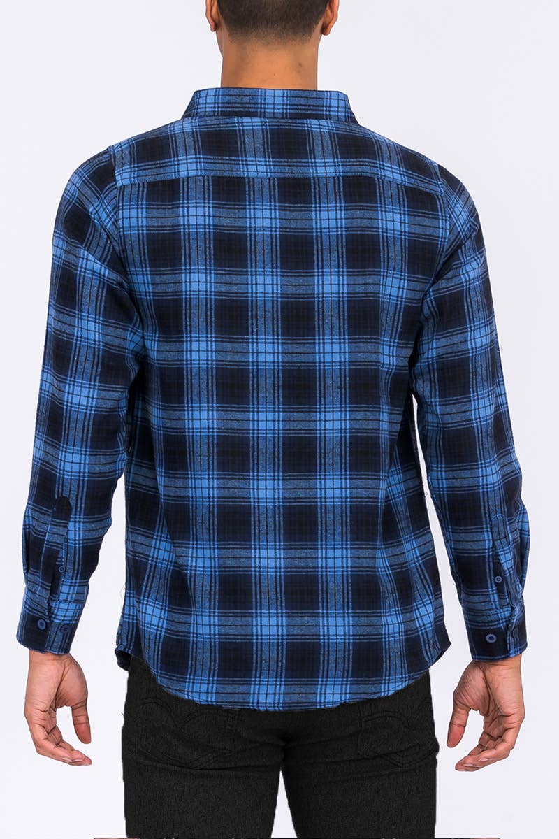 Full Checkered Long Sleeve Flannel Button