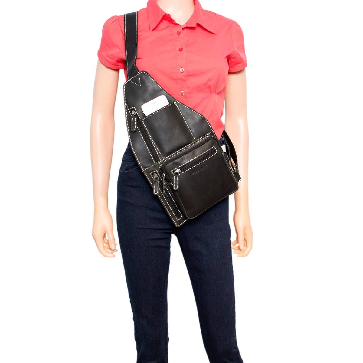 Buffalo Leather Crossbody Shoulder Bag