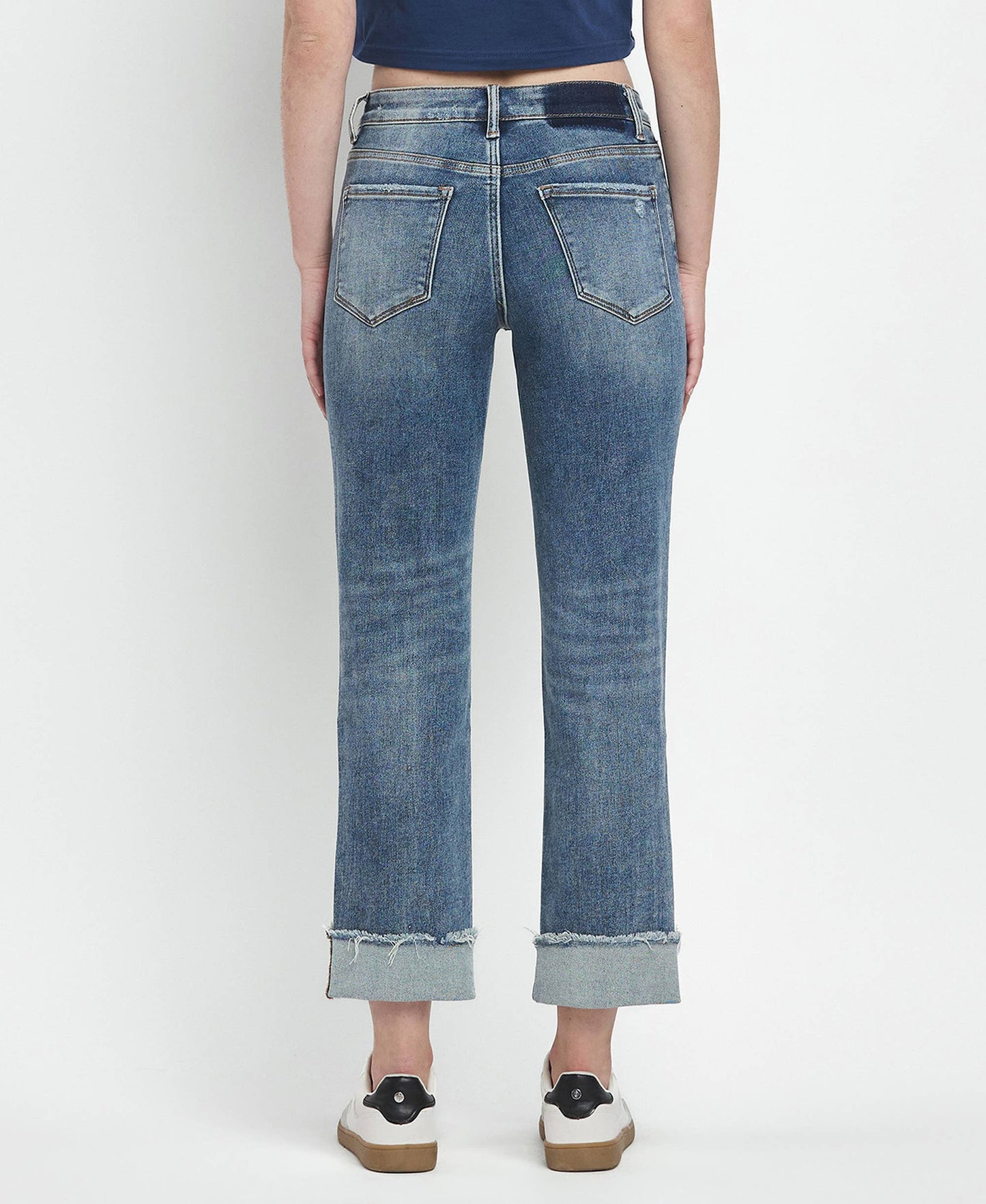 Lovervet by Vervet High Rise Cuffed Straight Jeans