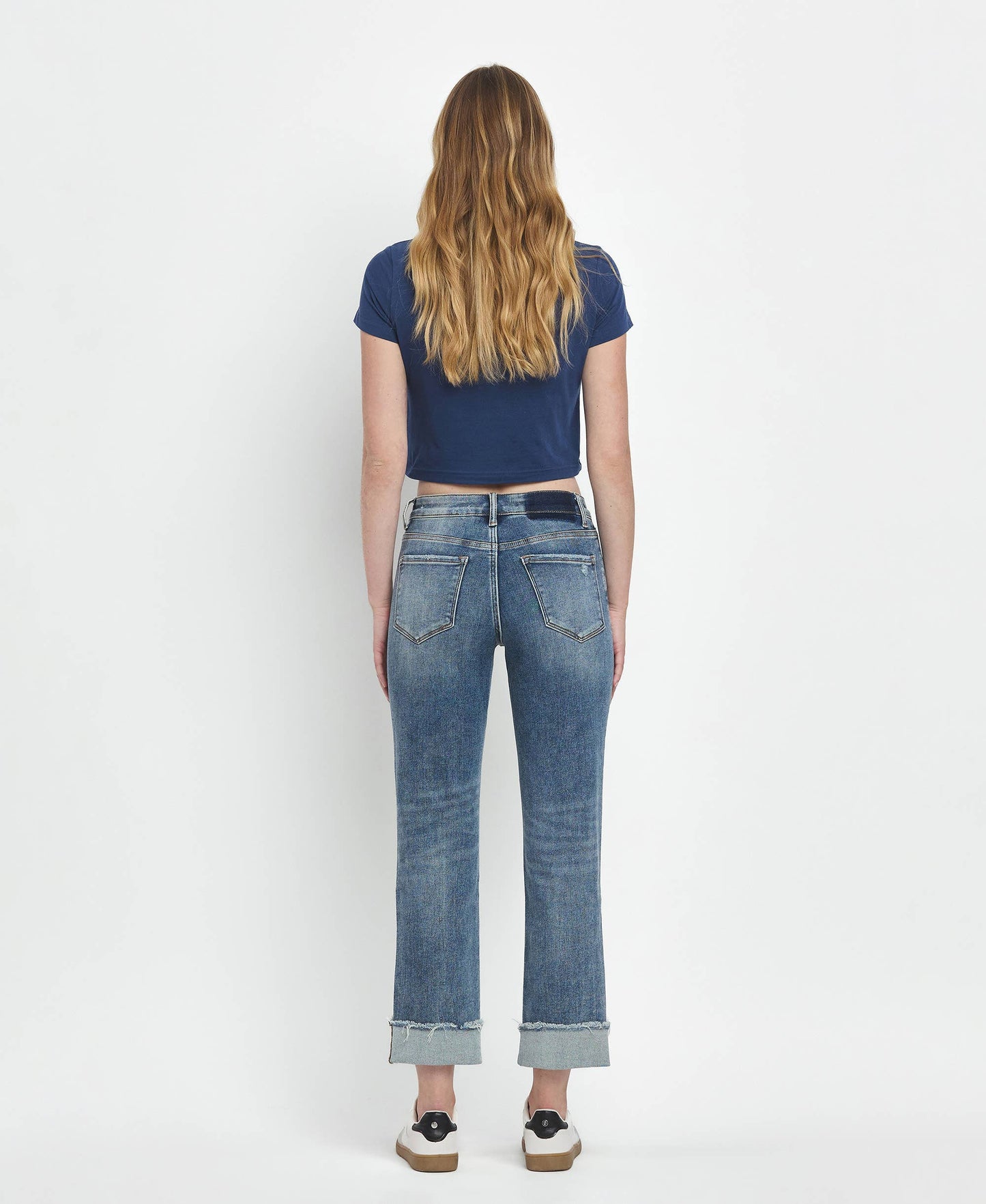 Lovervet by Vervet High Rise Cuffed Straight Jeans