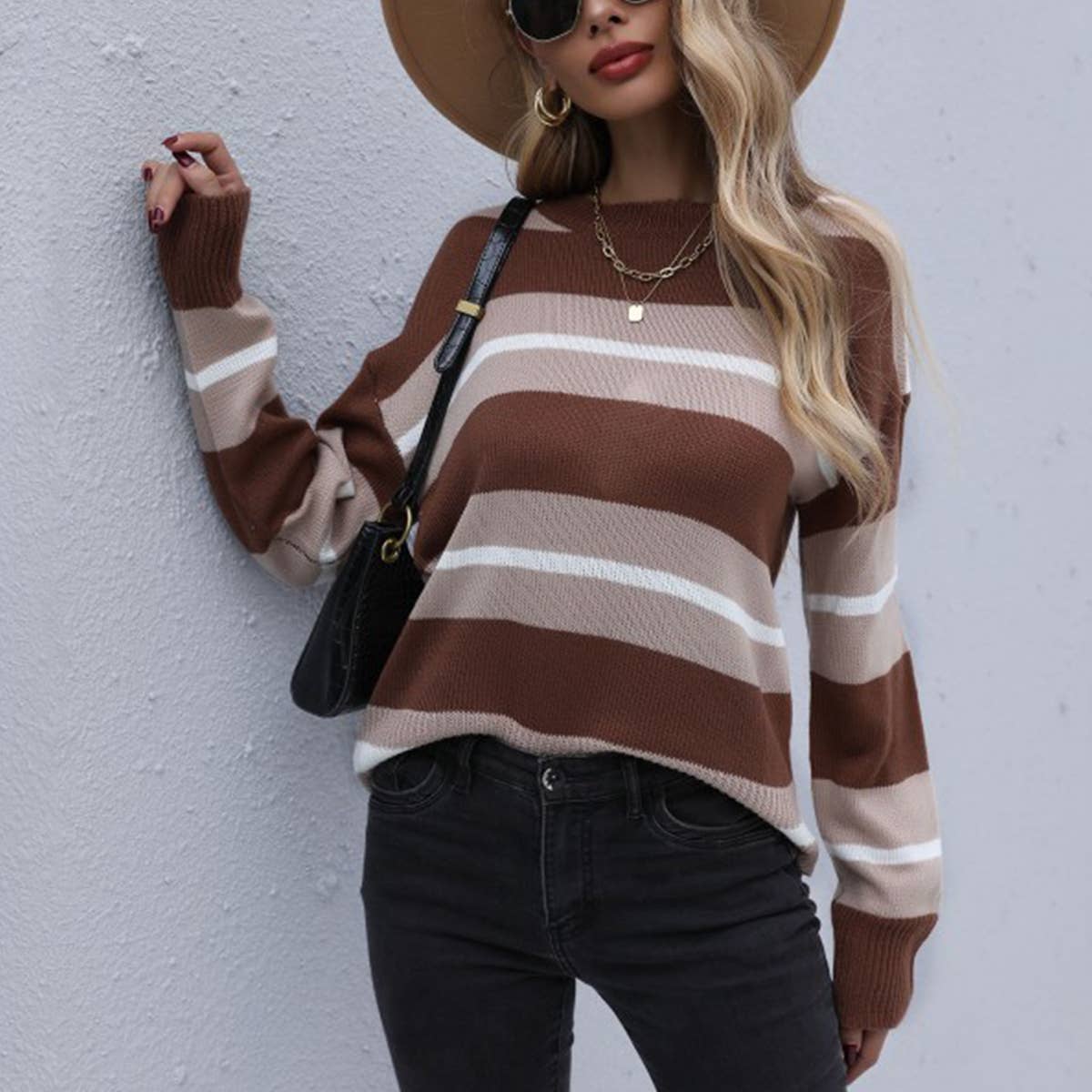 Casual Baggy Striped Sweater - Clearance Sale