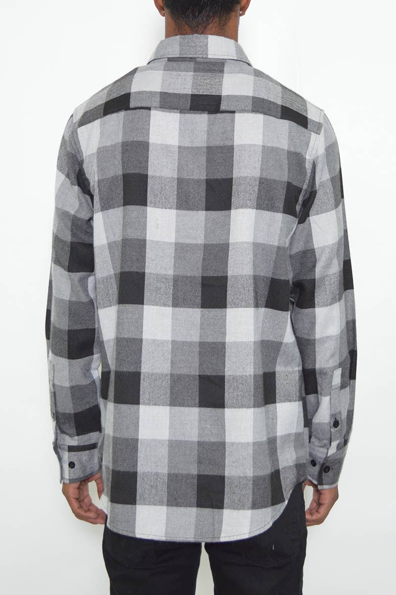Full Checkered Long Sleeve Flannel Button Shirt