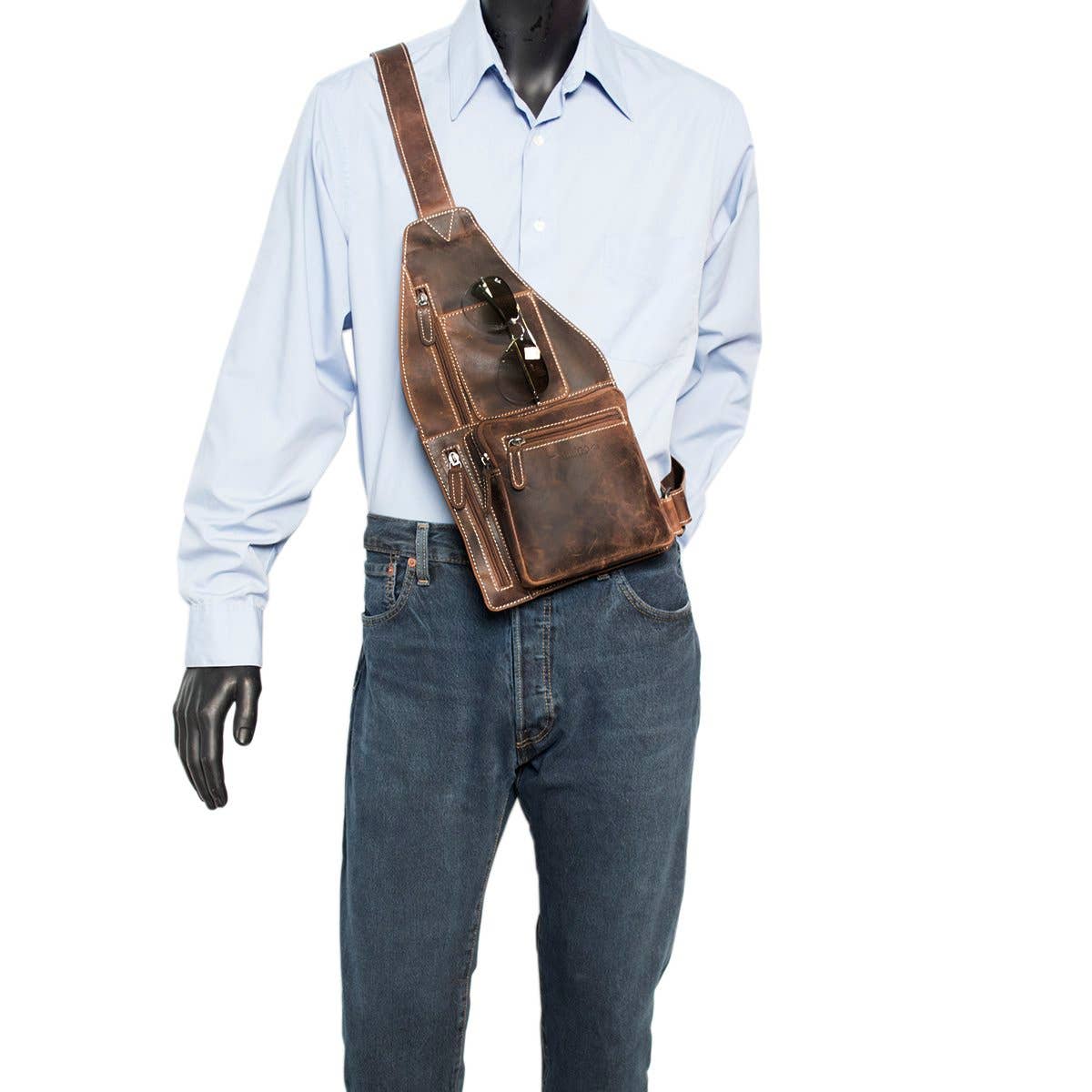 Buffalo Leather Crossbody Shoulder Bag