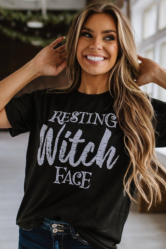 Resting Witch Face Graphic Tee – Bold & Whimsical Style