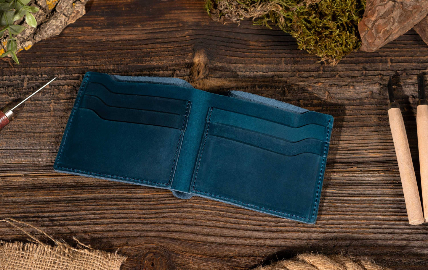 Genuine Leather Bifold Wallet – Cowhide Leather