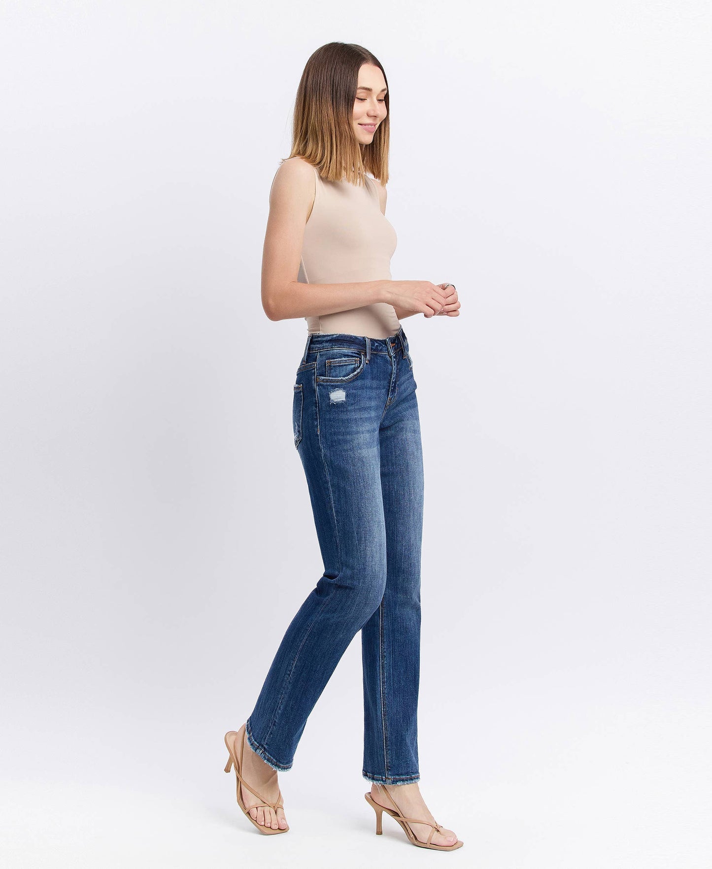 Lovervet by Vervet – Mid Rise Dark Wash Straight Jeans