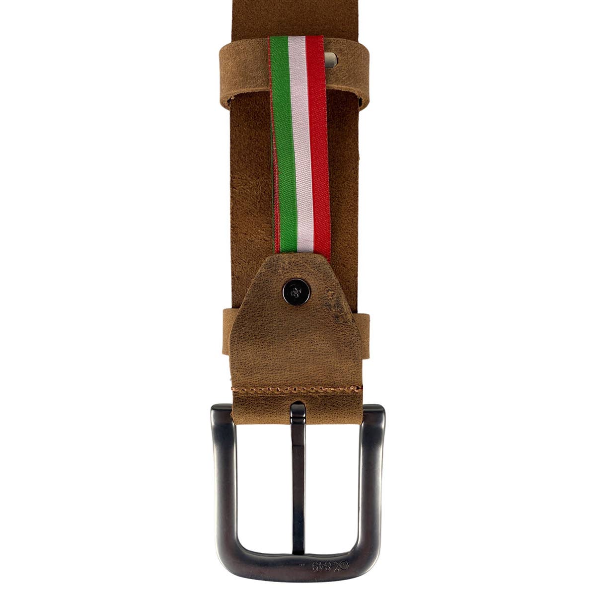 Italian Leather Brown Belt with Silver Buckle