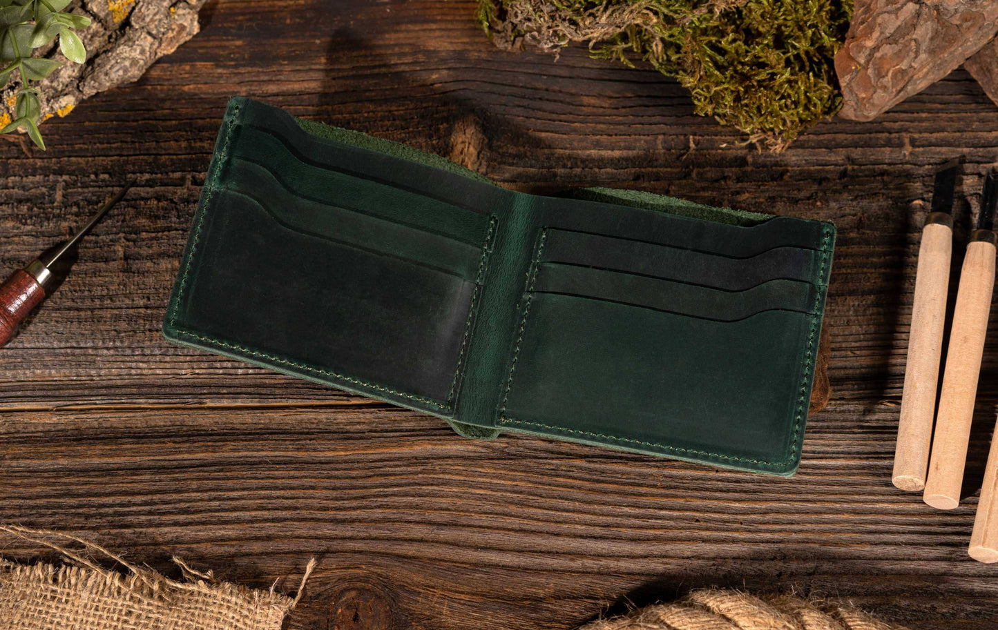 Genuine Leather Bifold Wallet – Cowhide Leather