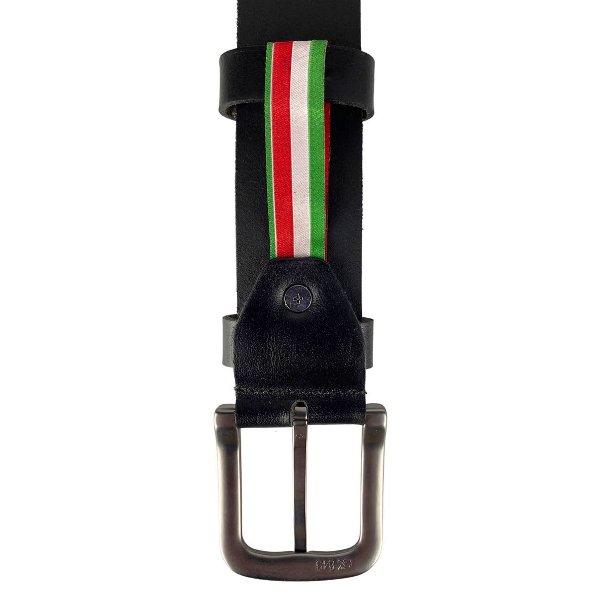 Italian Leather Black Belt with Silver Buckle