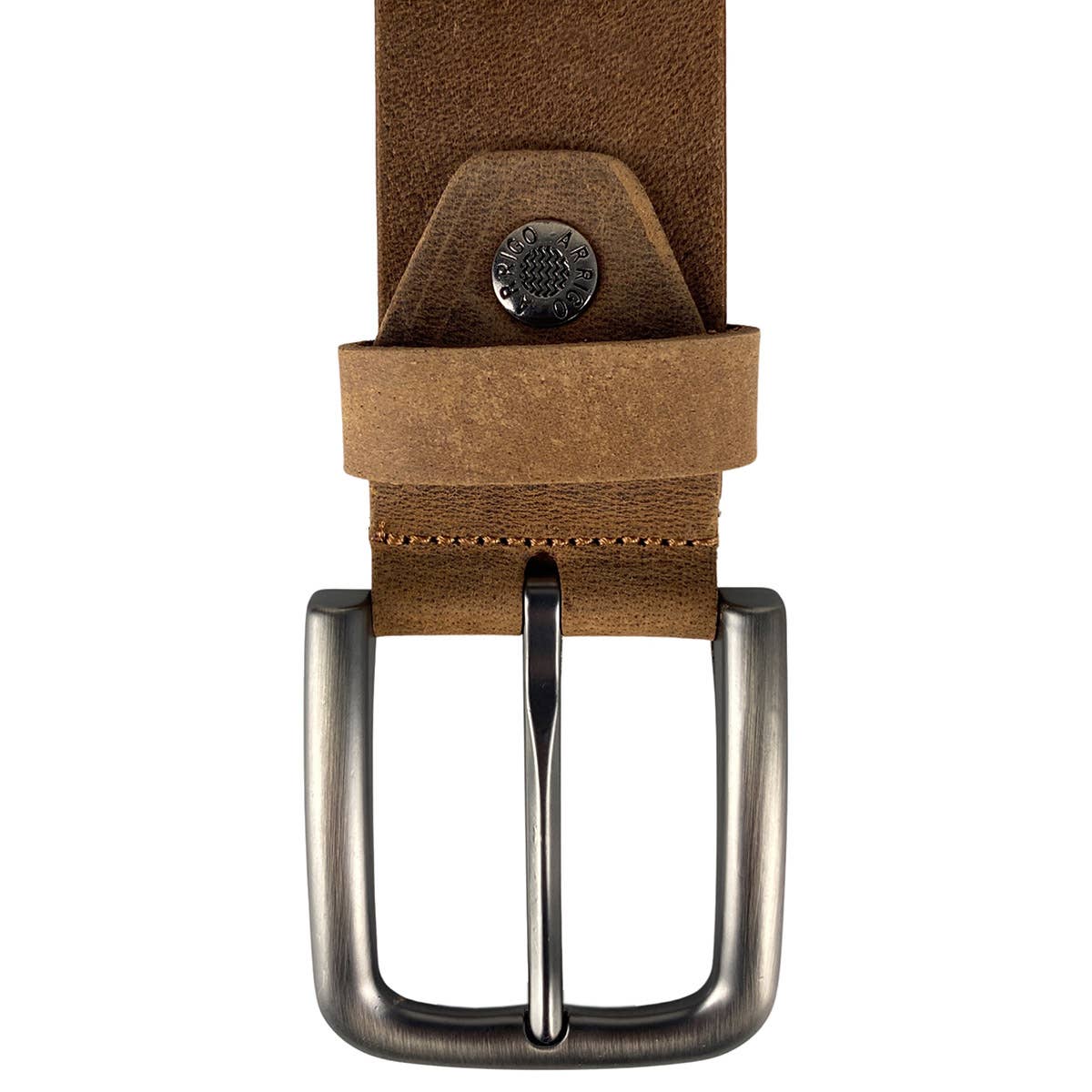Italian Leather Brown Belt with Silver Buckle