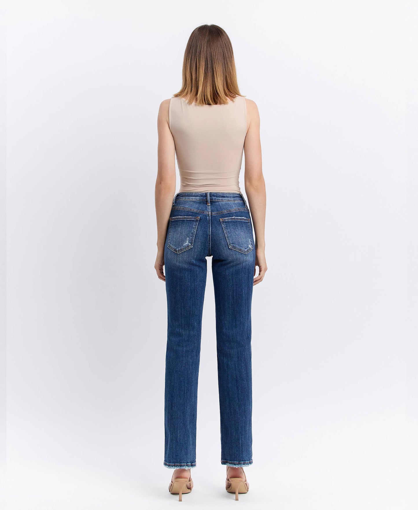 Lovervet by Vervet – Mid Rise Dark Wash Straight Jeans