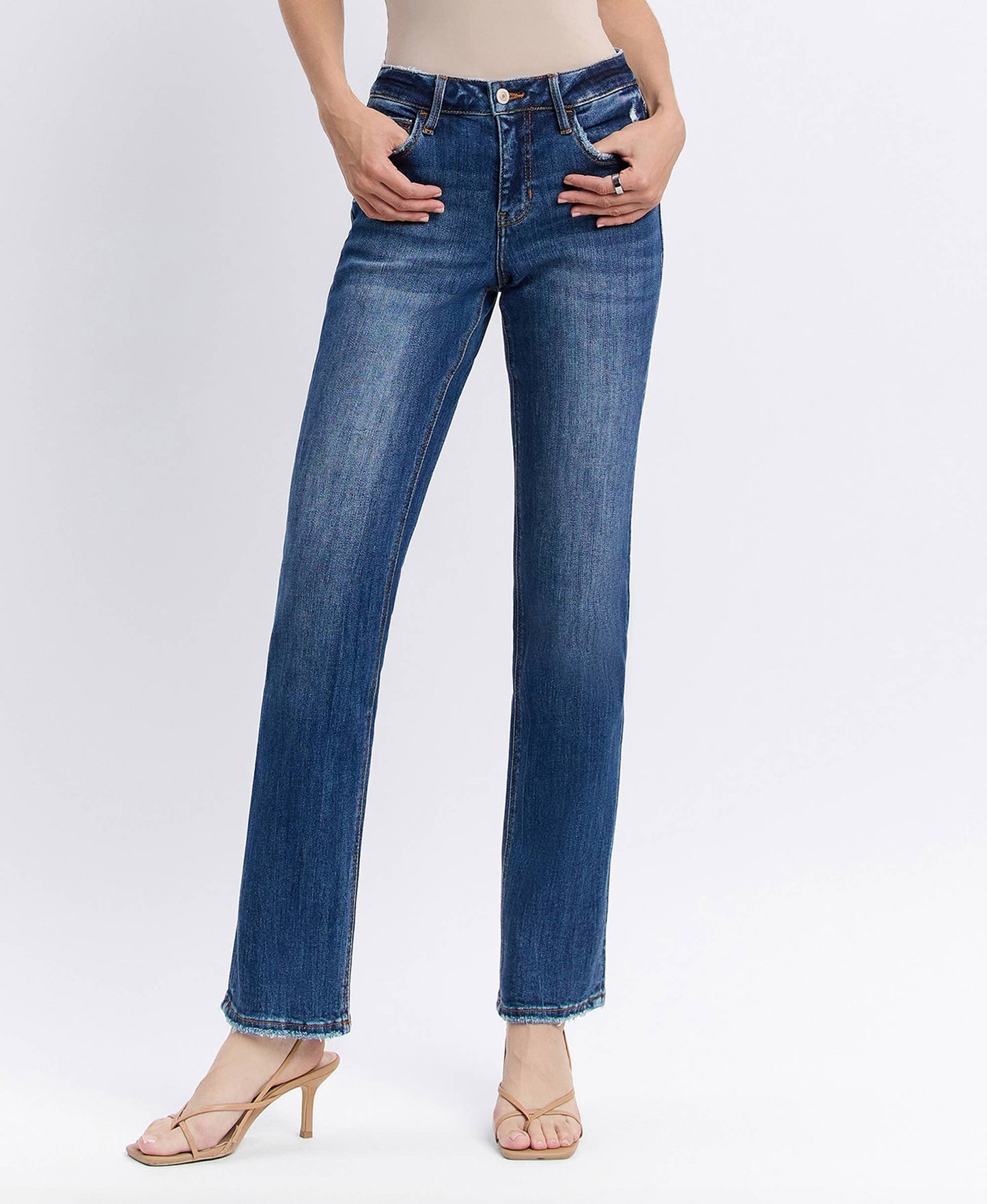 Lovervet by Vervet – Mid Rise Dark Wash Straight Jeans