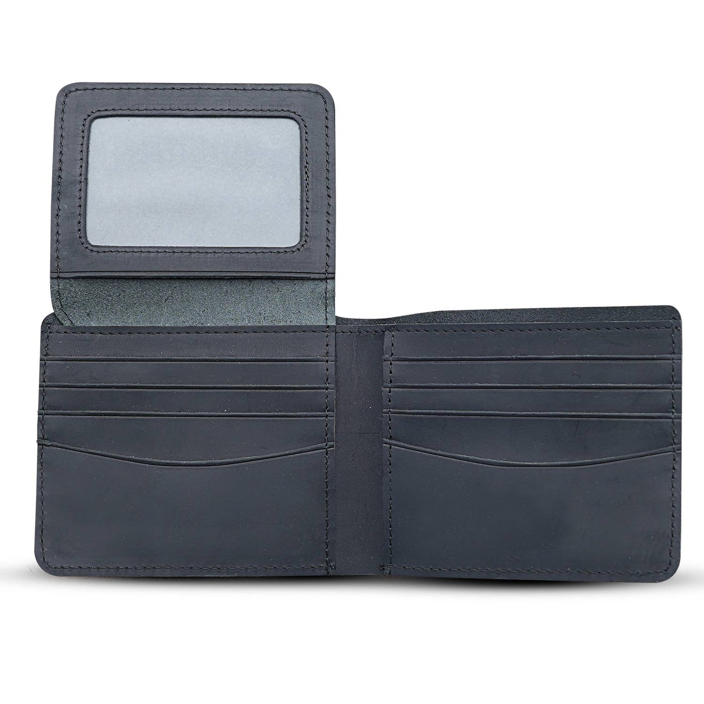 Men’s Leather Bifold Wallet – Top Grain Leather with Flap Out ID Holder