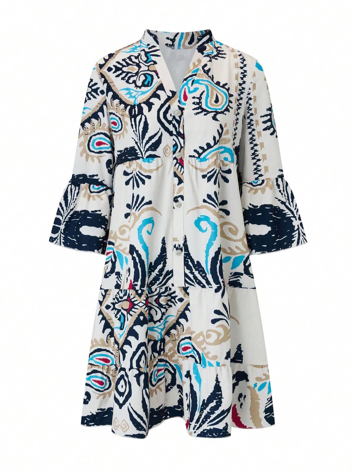 Holiday Style Loose Casual Floral Dress – Flowy & Comfortable