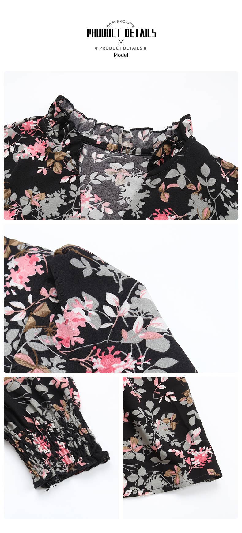Long Sleeve V-Neck Floral Dress