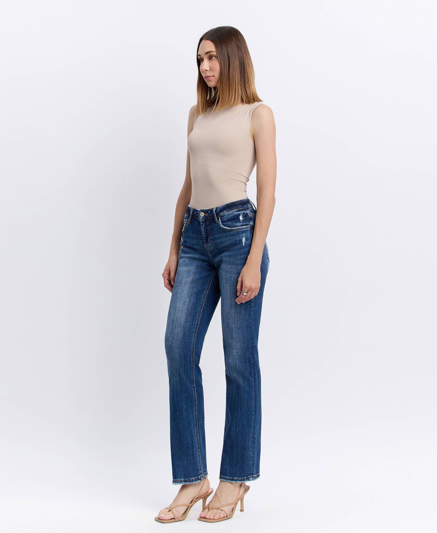 Lovervet by Vervet – Mid Rise Dark Wash Straight Jeans
