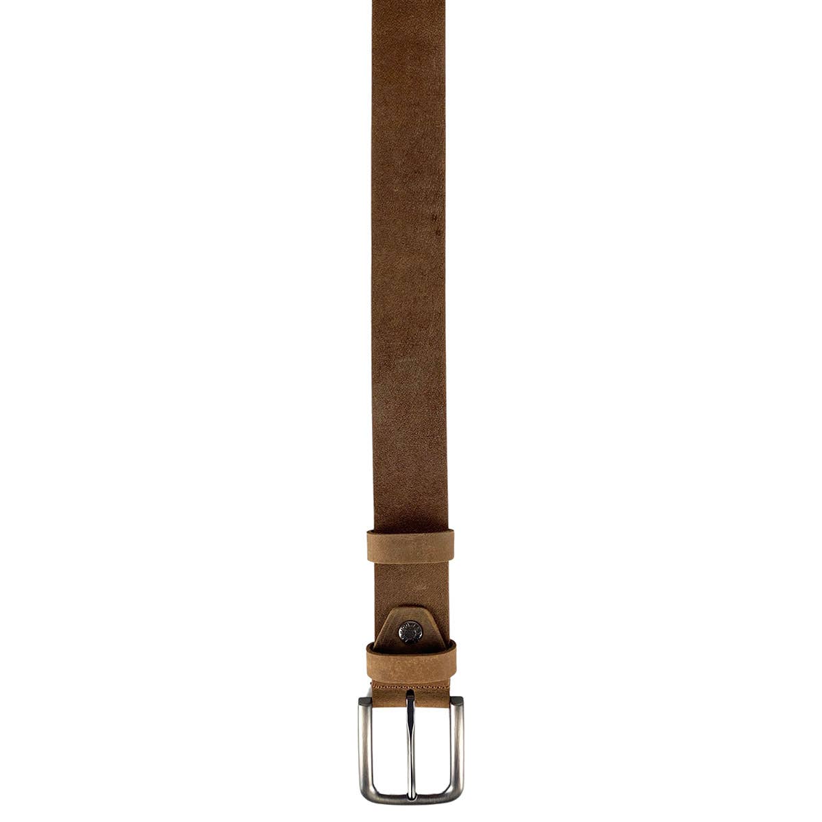 Italian Leather Brown Belt with Silver Buckle