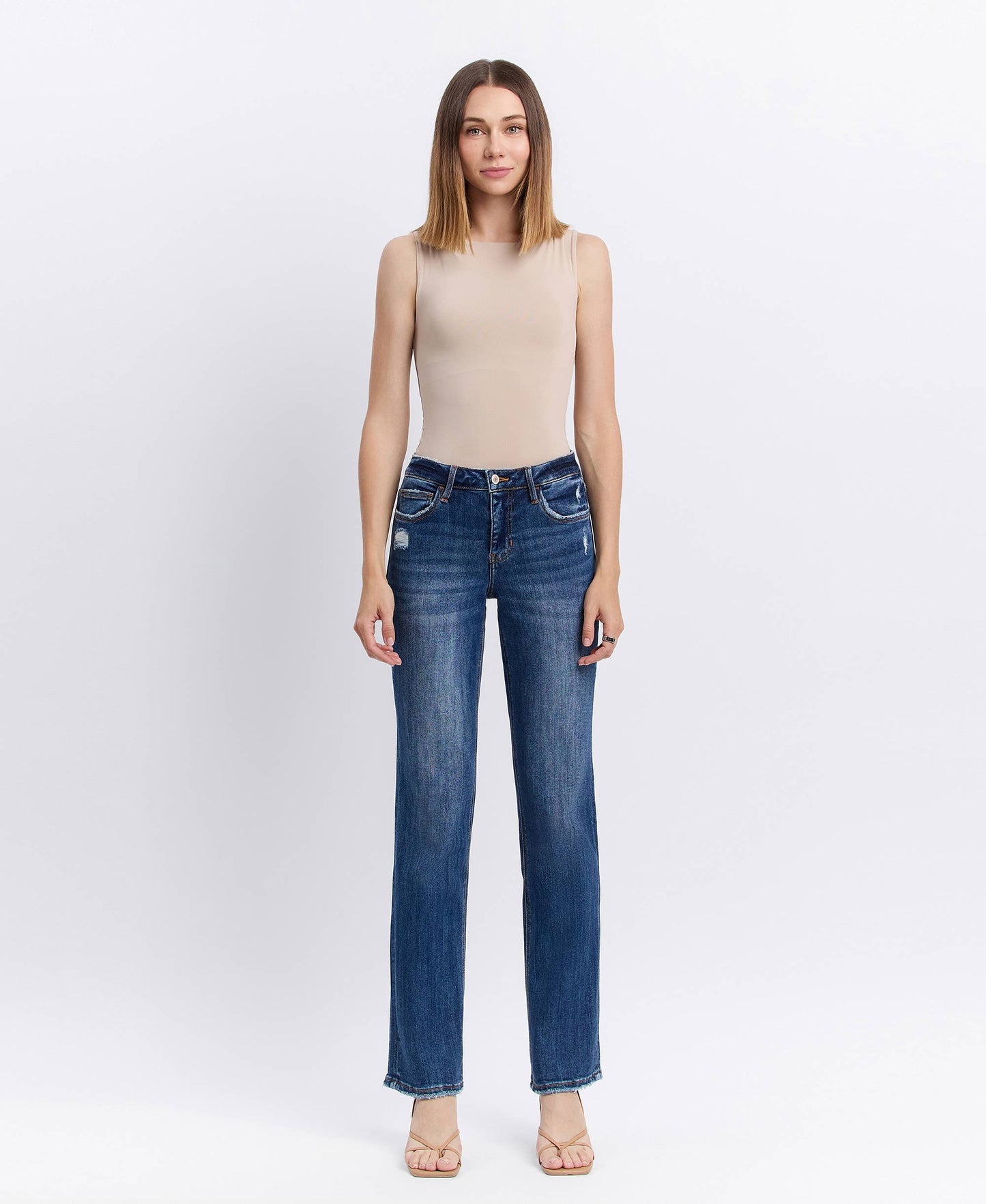 Lovervet by Vervet – Mid Rise Dark Wash Straight Jeans