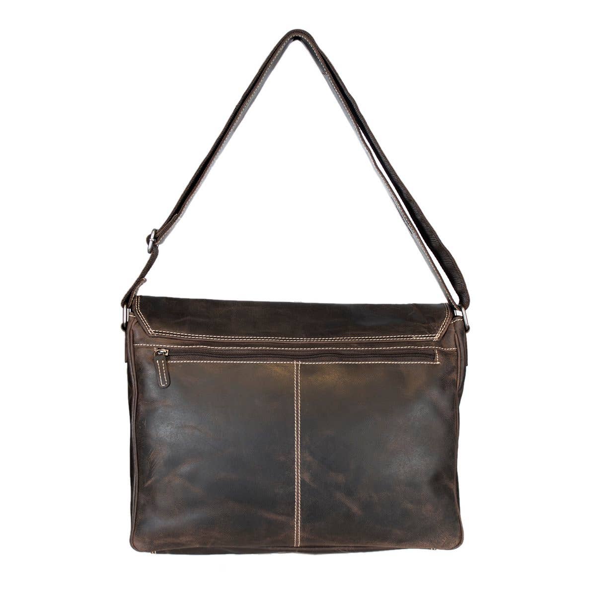 Buffalo Leather Laptop Bag – Spacious with Double Magnetic Flap Closure