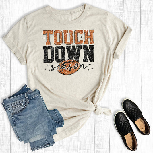 Touch Down Season Football Graphic T-Shirt