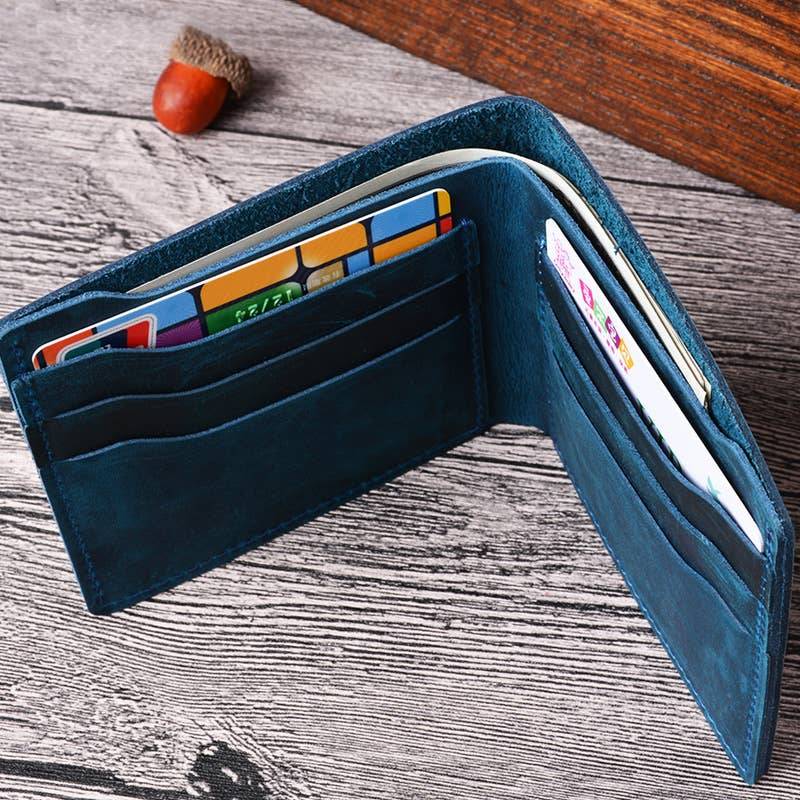 Genuine Leather Bifold Wallet – Cowhide Leather
