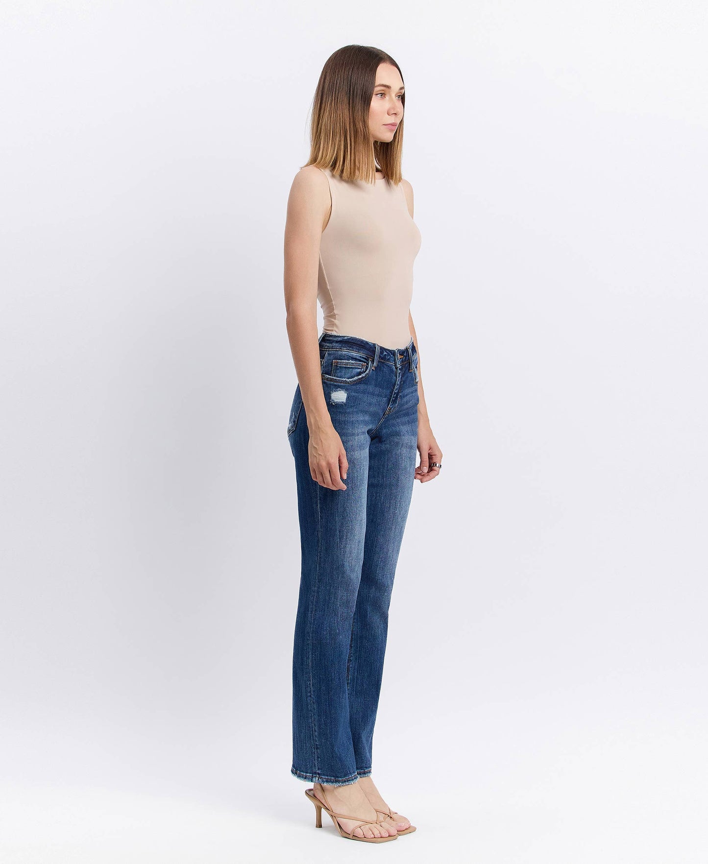 Lovervet by Vervet – Mid Rise Dark Wash Straight Jeans