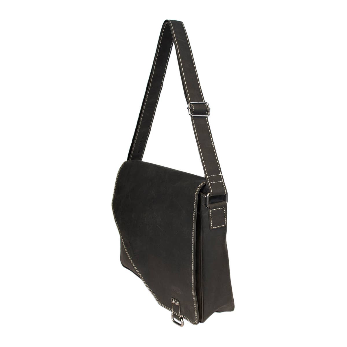 Buffalo Leather Laptop Bag – Spacious with Double Magnetic Flap Closure