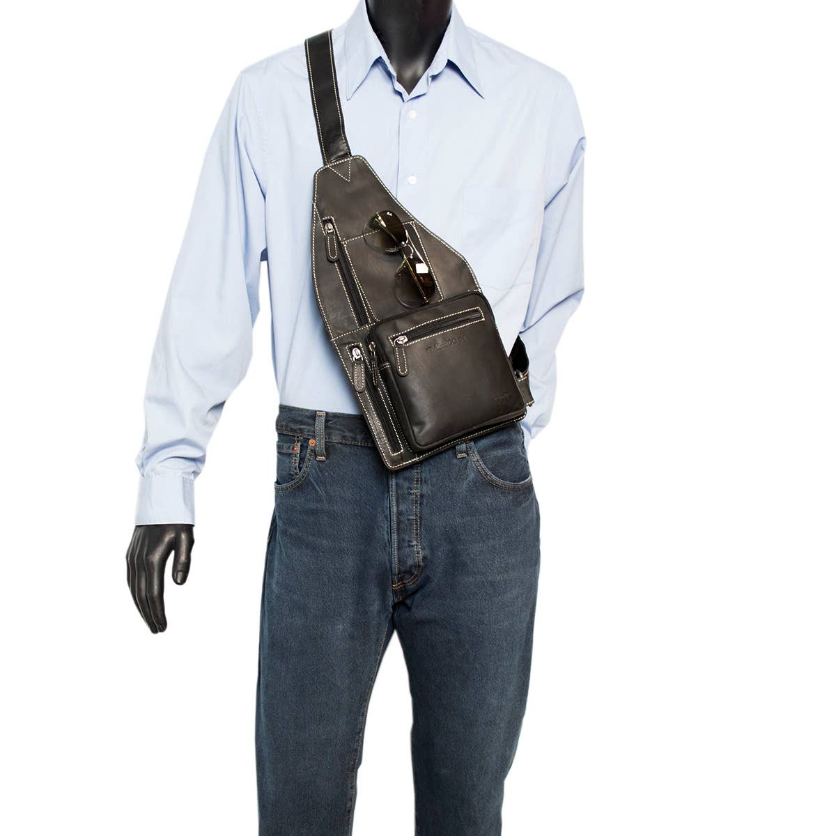 Buffalo Leather Crossbody Shoulder Bag