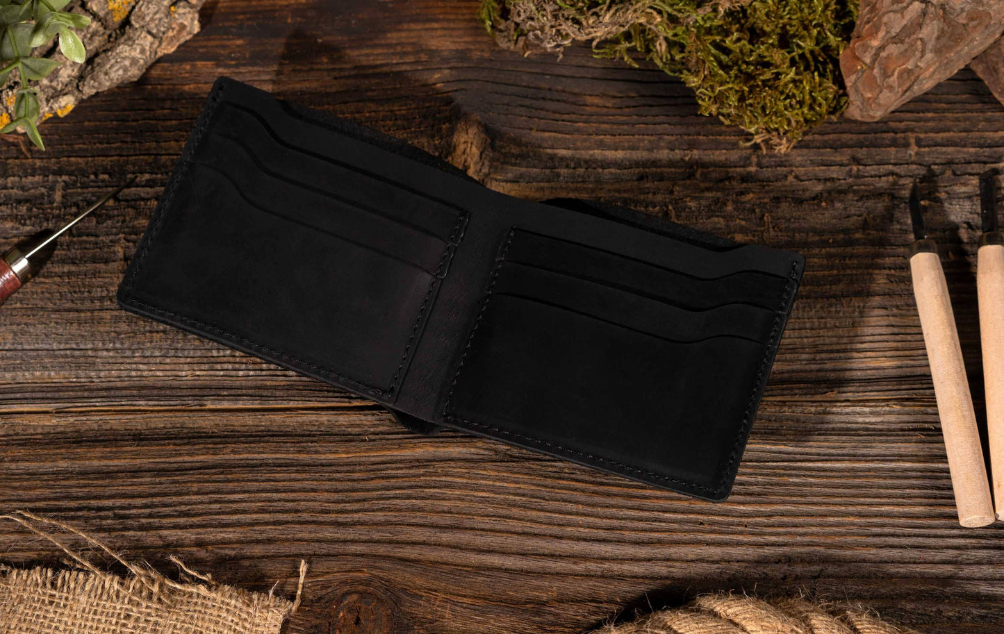 Genuine Leather Bifold Wallet – Cowhide Leather